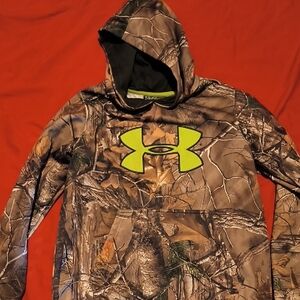 Under Armour Camo Hoodie with Neon Logo